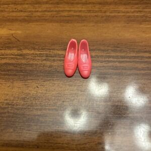 VINTAGE BARBIE FRANCIE SQUISHY CORAL PINK‎ BUCKLE FLATS HEELS SHOES JAPAN